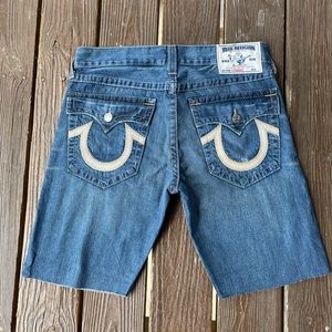 True religion mens cut off  jean shorts 34